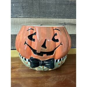 Kurt Adler Pumpkin Jack O Lantern Candy Bowl